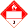 Bulk domestic class 3 combustible liquid placard