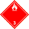 International class 3 flammable liquid placard
