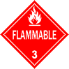 Domestic class 3 flammable liquid placard
