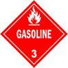 Domestic class 3 gasoline placard